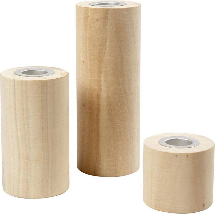 PacklinQ Kandelaars. H 14.5+9+6.5 cm. gatgrootte 2.3 cm. 3 stuk 1 doos