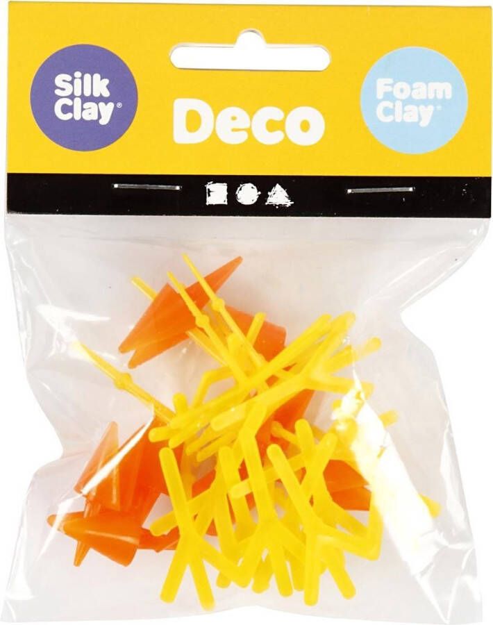 PacklinQ Kippen snavels en voeten. oranje. geel. H: 28 mm. L: 30+37 mm. 8 set 1 doos