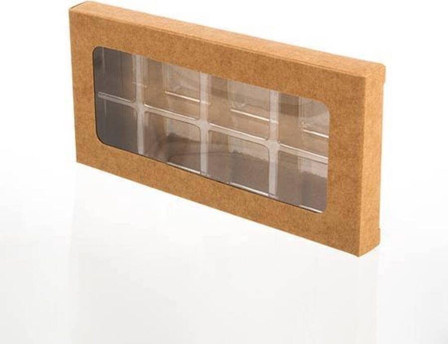 PacklinQ Kraft Doos voor Handgemaakt Snoep Sets voor 8 stuks 7x1.4x13.8cm (25 Stuks) [CNDY273]