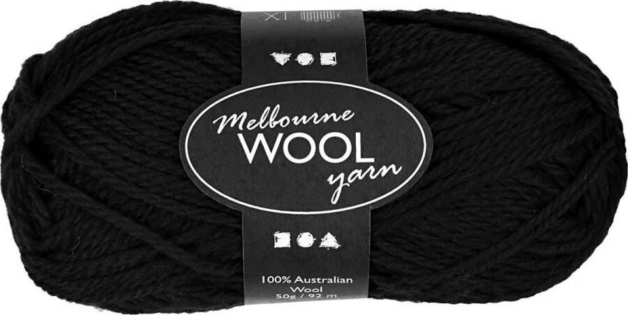 PacklinQ Melbourne wolgaren L: 92 m zwart 50gr 1 bol