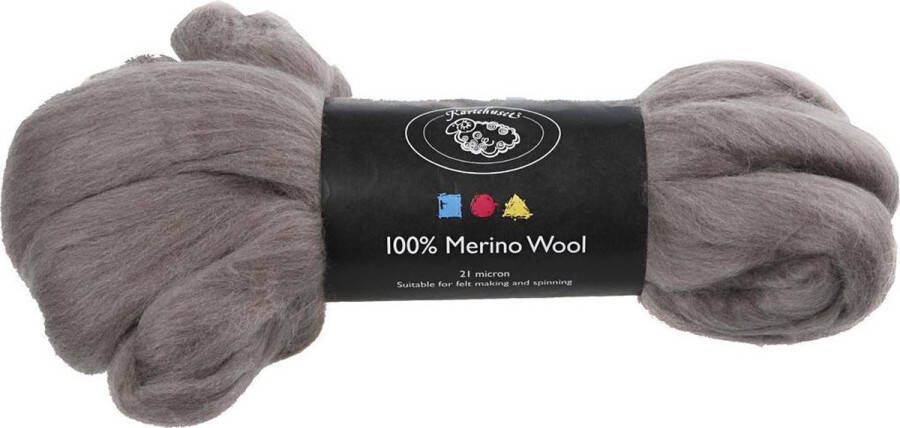 PacklinQ Merino wol. dikte 21 my. natural grey. 100 gr 1 doos