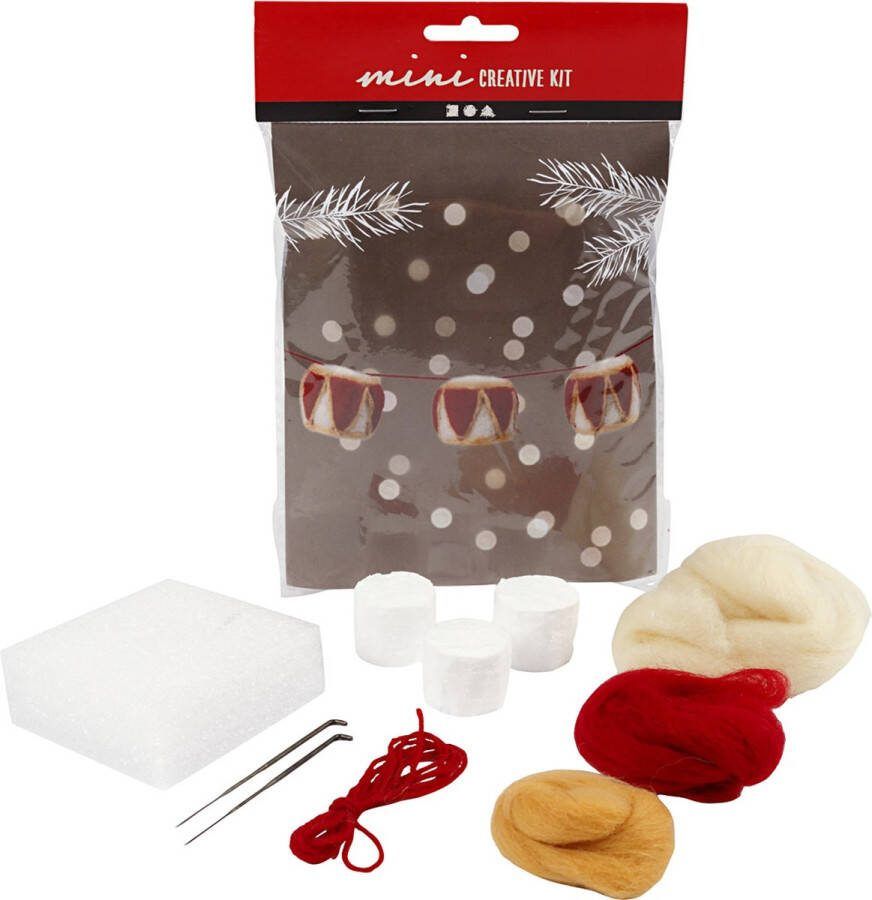 PacklinQ Mini Hobbyset Trommel d 33 mm beige antiek rood 1set 1 set