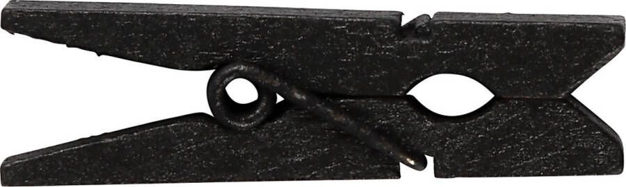 PacklinQ Mini wasknijper. afm 35x7 mm. dikte 9 mm. zwart. 20 stuk 1 doos