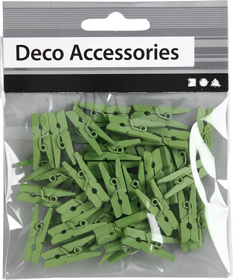 PacklinQ Mini wasknijpers L: 25 mm B: 3 mm groen 36 stuk 1 doos