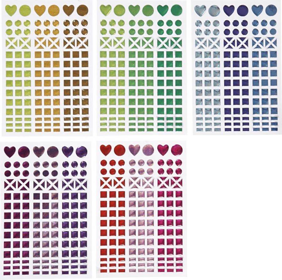 PacklinQ Mozaiek stickers d 8-14 mm 11x16 5 cm kleuren 10 vel 1 doos