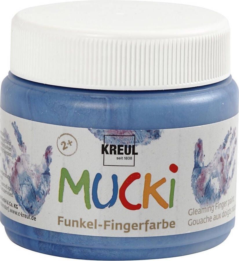PacklinQ Mucki Vingerverf. metallic blauw. 150 ml 1 Doosje
