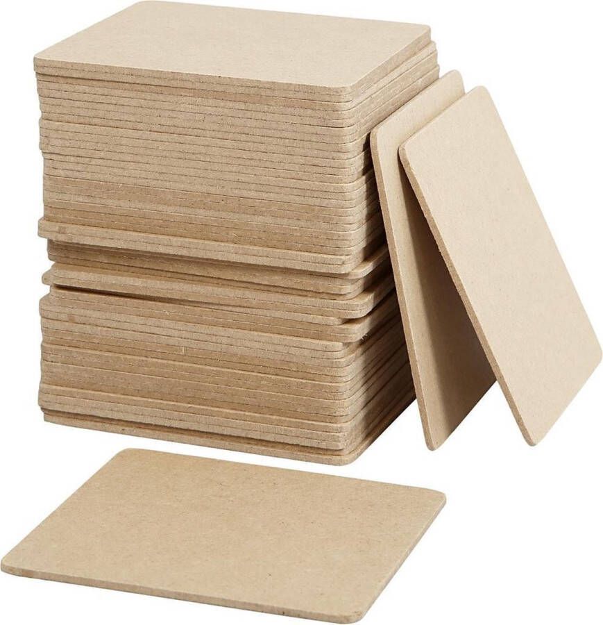 PacklinQ Onderzetter. afm 10x10 cm. dikte 3 mm. MDF. 50stuks