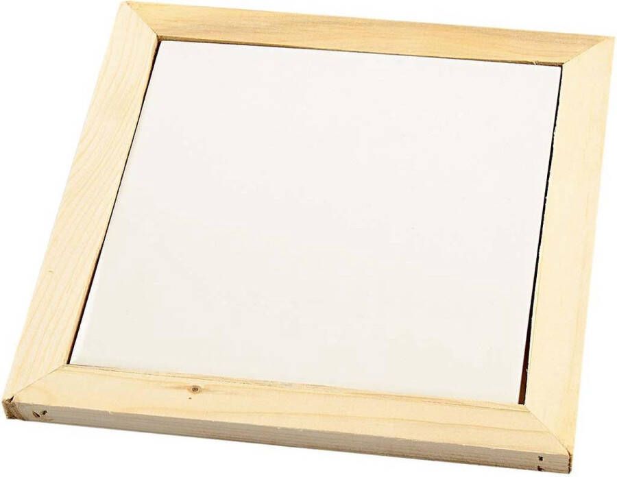 PacklinQ Onderzetter met houten lijst. afm 15x15 cm. 1 stuk