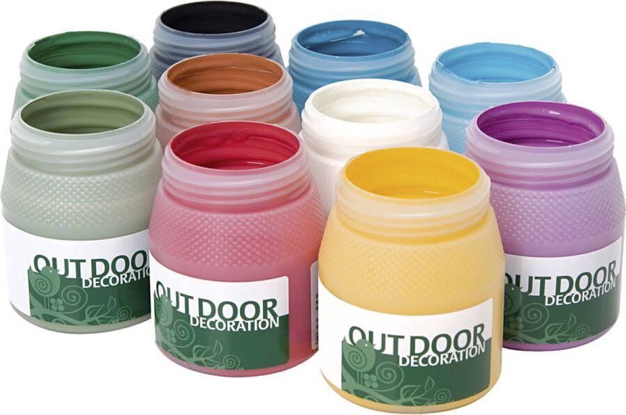 PacklinQ Outdoor Verf. diverse kleuren. 10x250 ml 1 doos