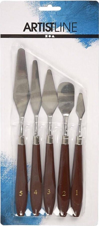 PacklinQ Paletmessen set. L: 17-23 cm. B: 1.5-2.5 cm. 5 stuk 1 doos