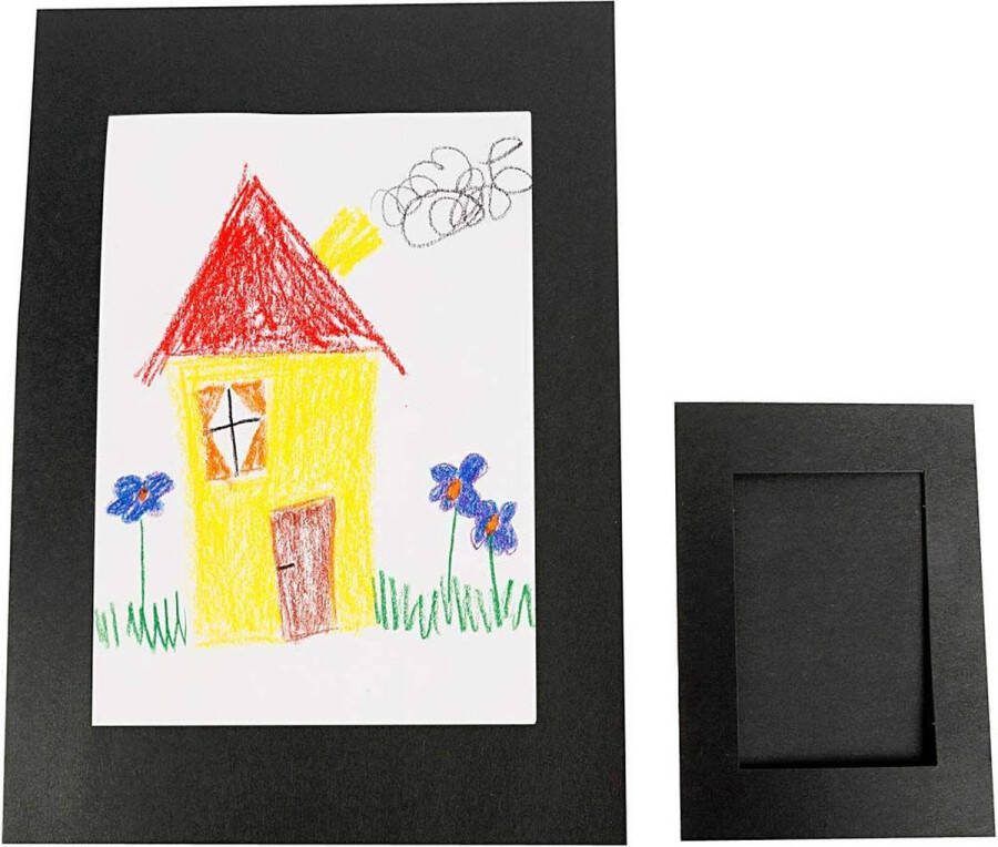 PacklinQ Passepartout lijsten. zwart. afm A4+A6 . 180 gr. 2x60 stuk 1 doos