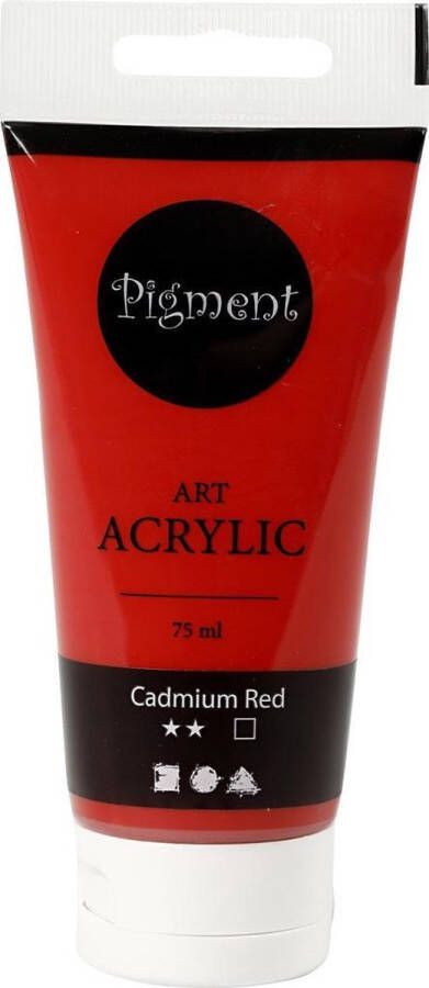 PacklinQ Pigment Art acrylverf. cadmium red. dekkend. 75 ml 1 fles