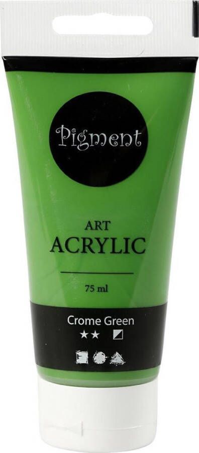 PacklinQ Pigment Art acrylverf. semi-glanzend. semi-dekkend. crome green. 75 ml 1 fles