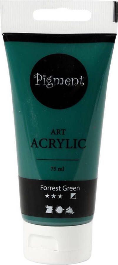 PacklinQ Pigment Art acrylverf. forrest green. semi-dekkend. 75 ml 1 fles