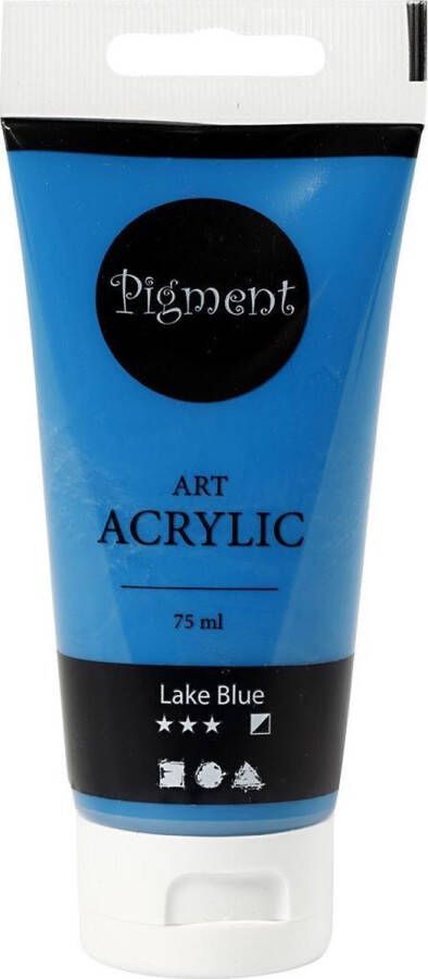 PacklinQ Pigment Art acrylverf. semi-glanzend. semi-dekkend. lake blue. 75 ml 1 fles