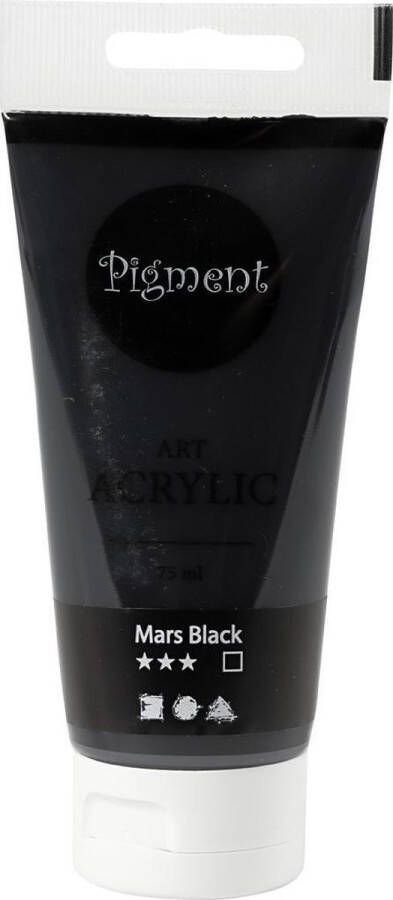 PacklinQ Pigment Art acrylverf. mars black. dekkend. 75 ml 1 fles