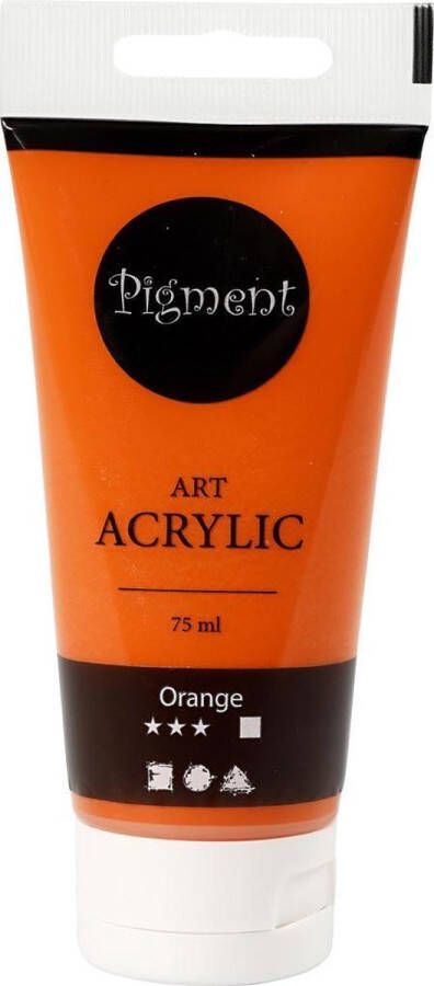 PacklinQ Pigment Art acrylverf. semi-glanzend. dekkend. orange. 75 ml 1 fles