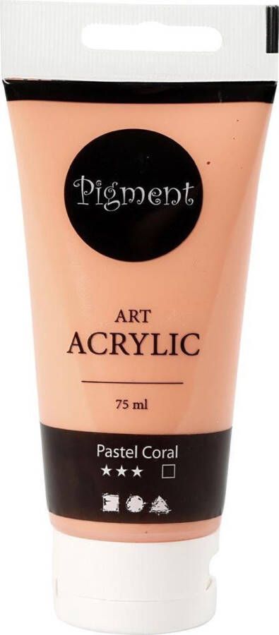 PacklinQ Pigment Art acrylverf. semi-glanzend. transparant. pastel coral. 75 ml 1 fles