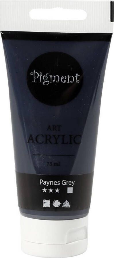PacklinQ Pigment Art acrylverf. paynes grey. transparant. 75 ml 1 fles