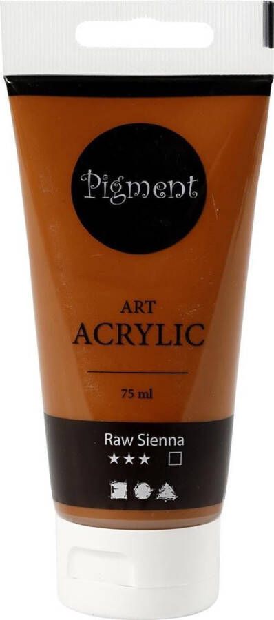 PacklinQ Pigment Art acrylverf. semi-glanzend. dekkend. raw sienna. 75 ml 1 fles