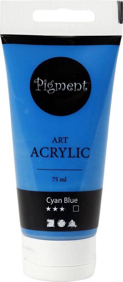PacklinQ Pigment Art Acrylverf semi-glanzend dekkend primair blauw 75 ml 1 fles