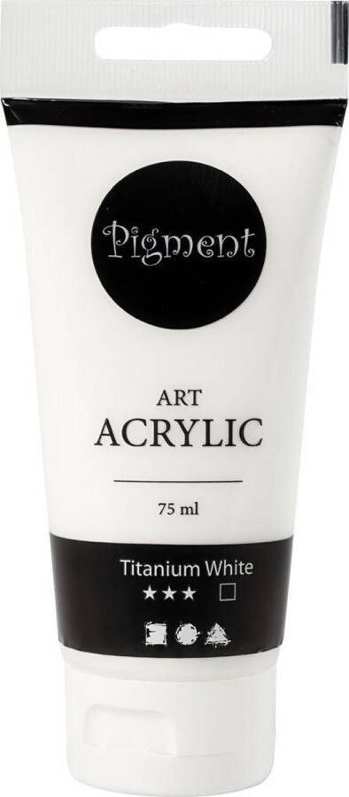 PacklinQ Pigment Art acrylverf. semi-glanzend. transparant. titanium white. 75 ml 1 fles
