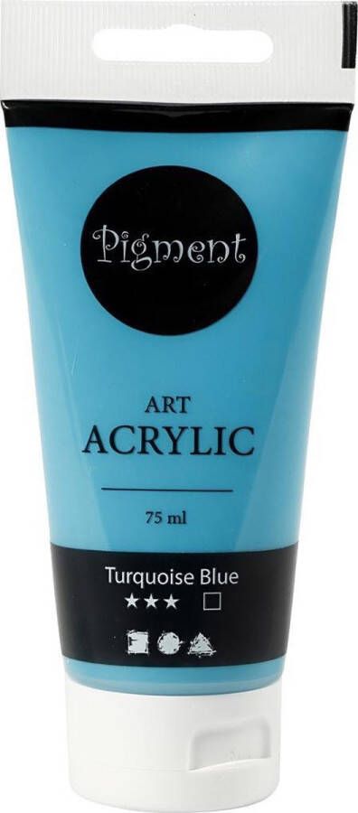 PacklinQ Pigment Art acrylverf. turquoise blue. dekkend. 75 ml 1 fles