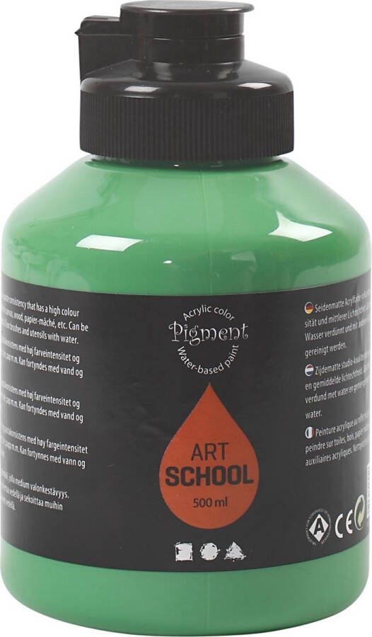 PacklinQ Pigment Art School. semi-glanzend. dekkend. medium green. 500 ml 1 fles