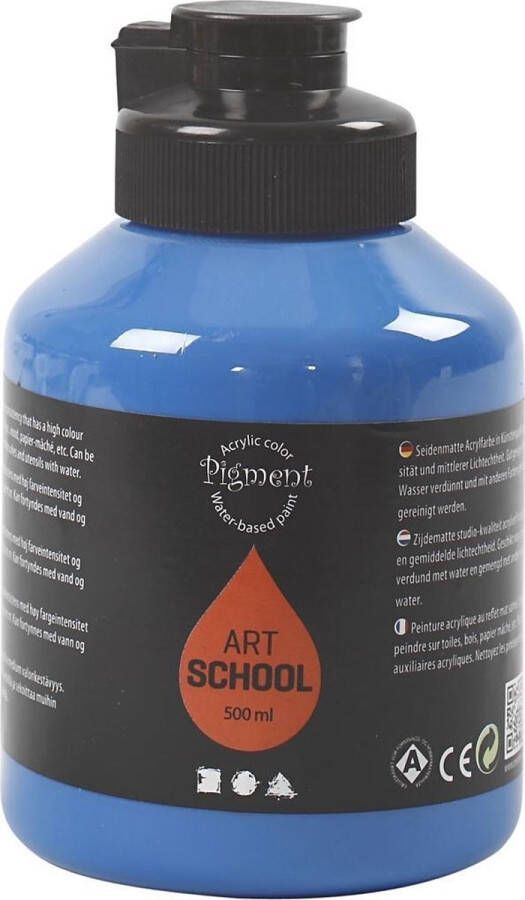 PacklinQ Pigment Art School. semi-glanzend. transparant. primair blauw. 500 ml 1 fles