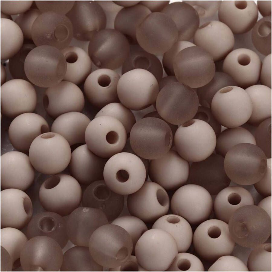 PacklinQ Plastic Kralen d 6 mm gatgrootte 2 mm lichtgrijs 40 gr 1 doos
