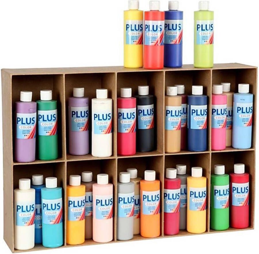 PacklinQ Plus Color acrylverf. diverse kleuren. 30x250 ml 1 doos