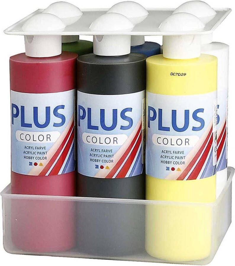 PacklinQ Plus Color acrylverf. primair kleuren. 6x250 ml 1 doos