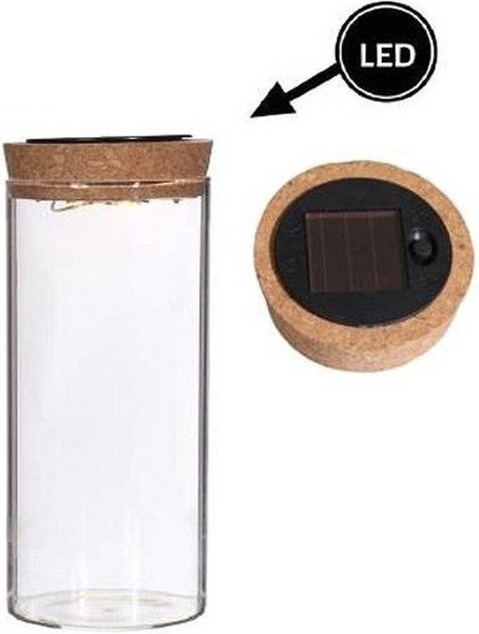PacklinQ Reageerbuisje Ø8 h: 18 cm met licht + zonnepaneel kurk (1 stuk)