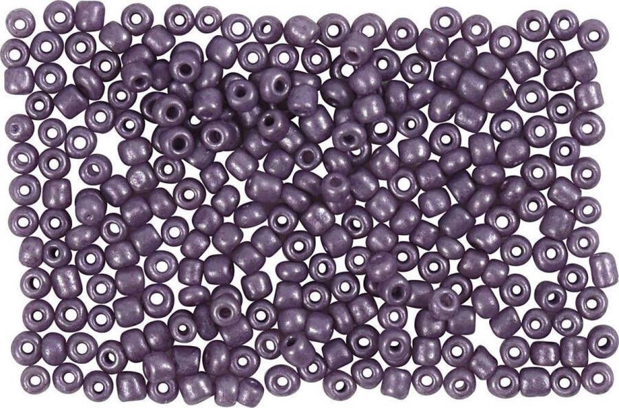 PacklinQ Rocailles d 3 mm afm 8 0 gatgrootte 0 6-1 0 mm metallic paars 25 gr 1 doos