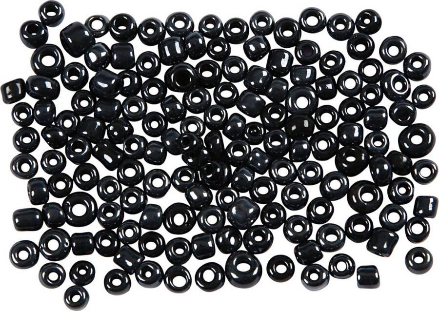 PacklinQ Rocailles metallic zwart d 3 mm afm 8 0 gatgrootte 0 6-1 0 mm 500 gr 1 doos
