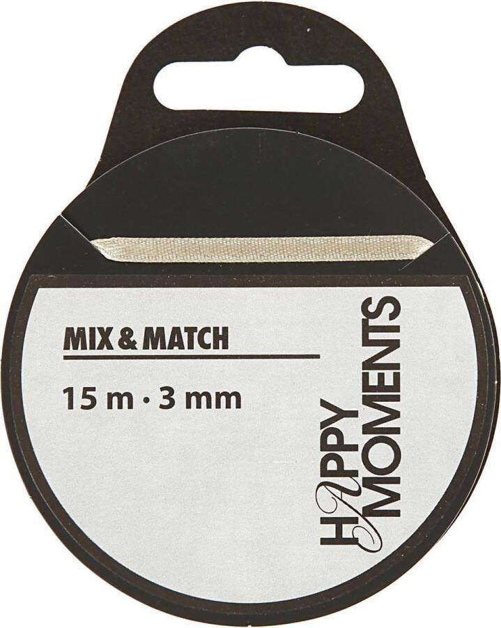 PacklinQ Satijnlint B: 3 mm off-white 15m 1 rol
