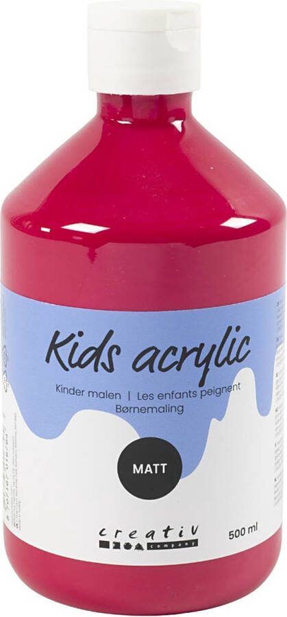 PacklinQ School Acrylverf Mat matt primair rood 500 ml 1 fles