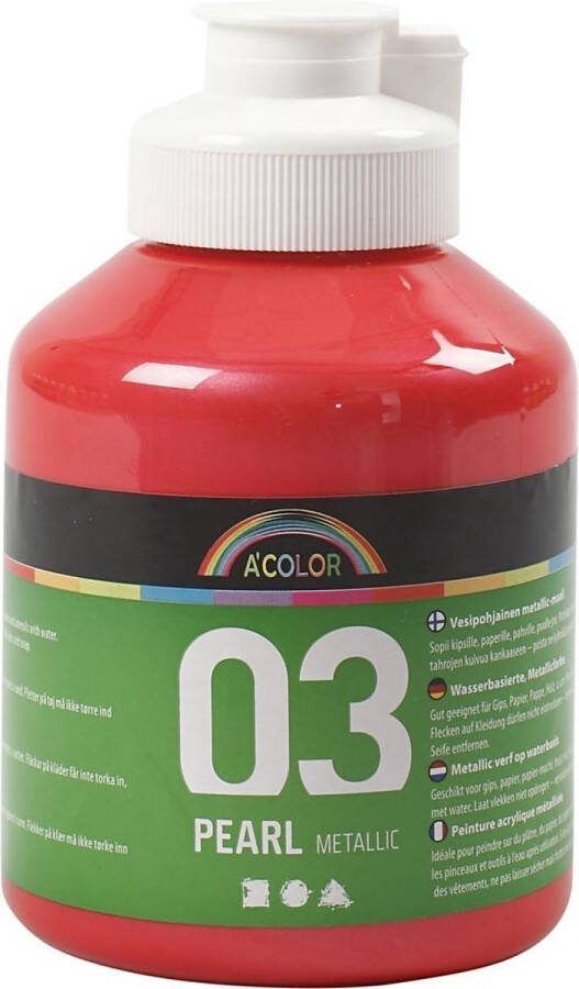 PacklinQ School Acrylverf Metallic rood 500 ml 1 fles