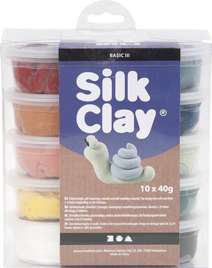 PacklinQ Silk Clay . pastelkleuren. 10x40 gr 1 doos