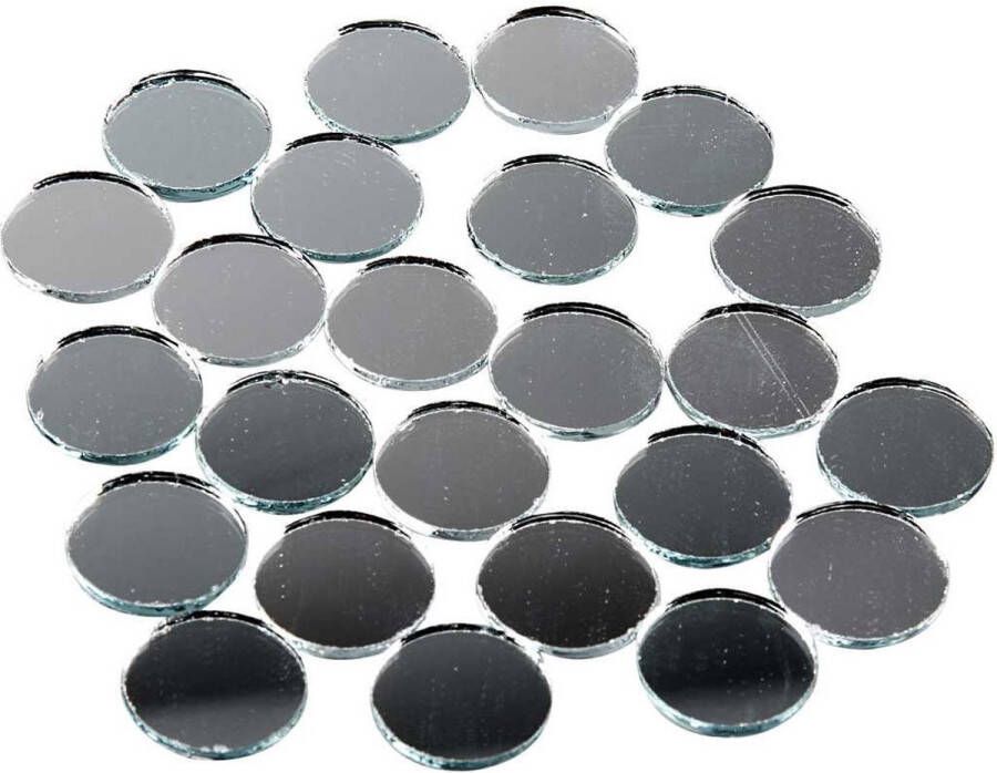PacklinQ Spiegel mozaiek tegels. ronde. d 18 mm. dikte 2 mm. 400 stuk 1 doos