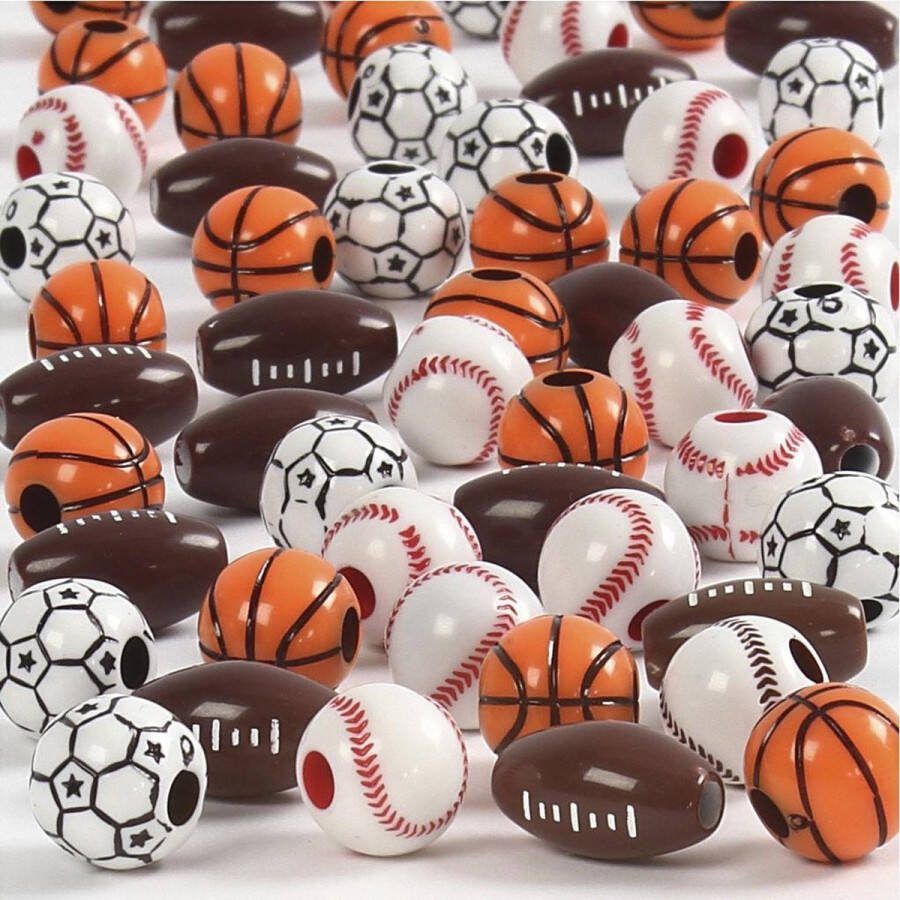 PacklinQ Sport kralen. kleuren. afm 11-15 mm. gatgrootte 3-4 mm. 270 gr 1 doos