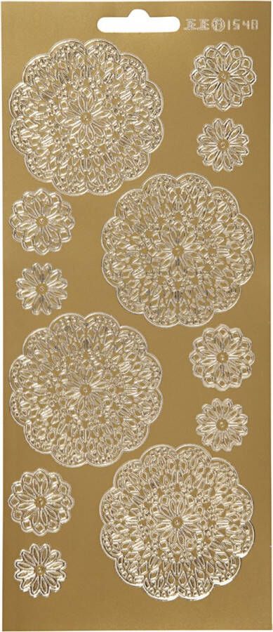PacklinQ Stickers bloemen 10x23 cm goud 1 vel