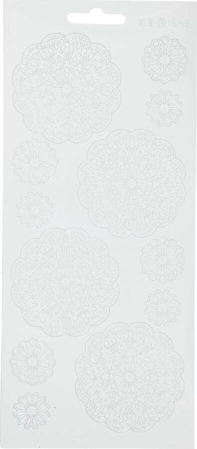 PacklinQ Stickers. wit. bloemen. 10x23 cm. 1 vel