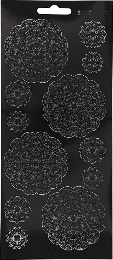 PacklinQ Stickers bloemen 10x23 cm zwart 1 vel