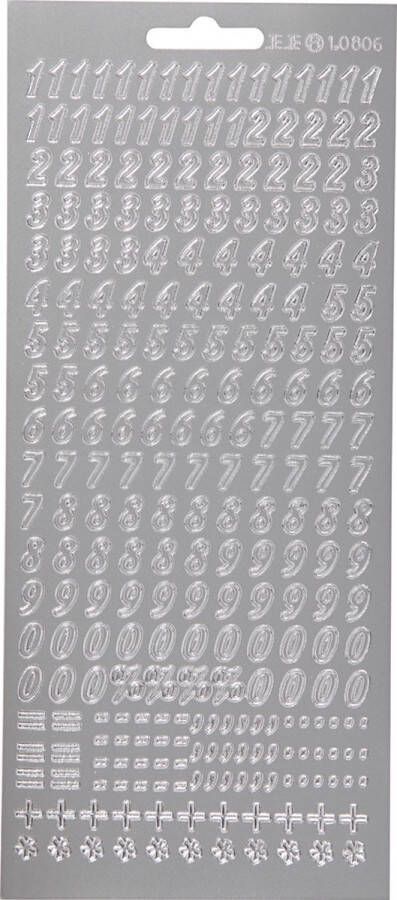 PacklinQ Stickers cijfers 10x23 cm zilver 1 vel