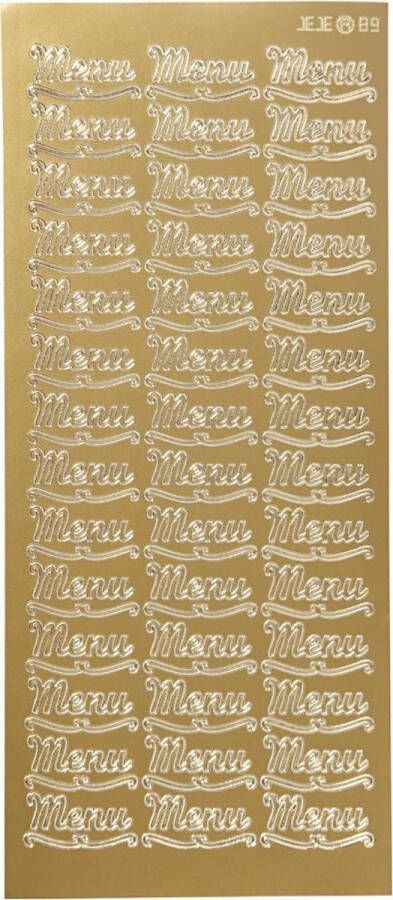 PacklinQ Stickers. goud. menu. 10x23 cm. 1 vel