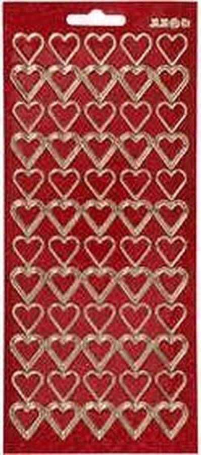 PacklinQ Stickers harten 10x23 cm goud rood glitter 1 vel