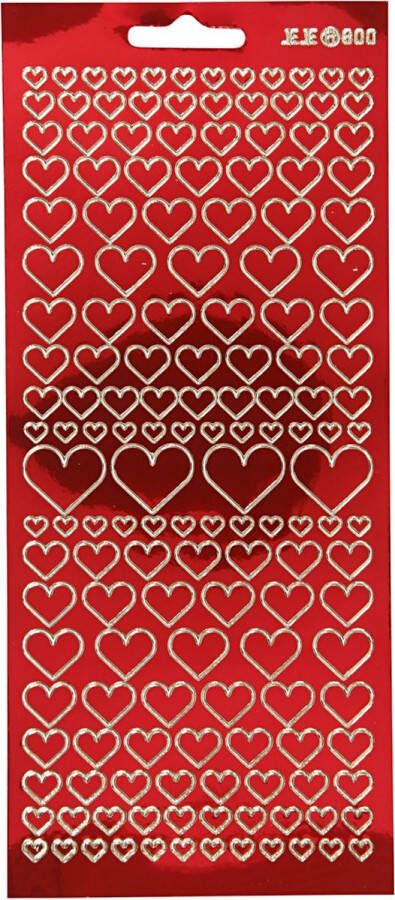 PacklinQ Stickers harten 10x23 cm transparant rood 1 vel