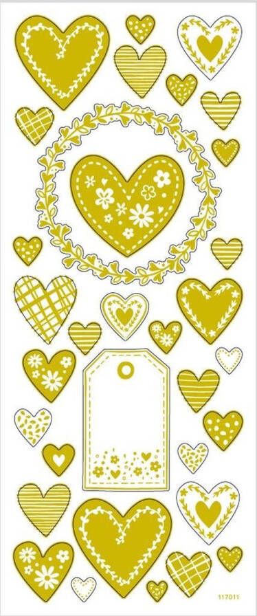 PacklinQ Stickers harten 10x24 cm goud 1 vel