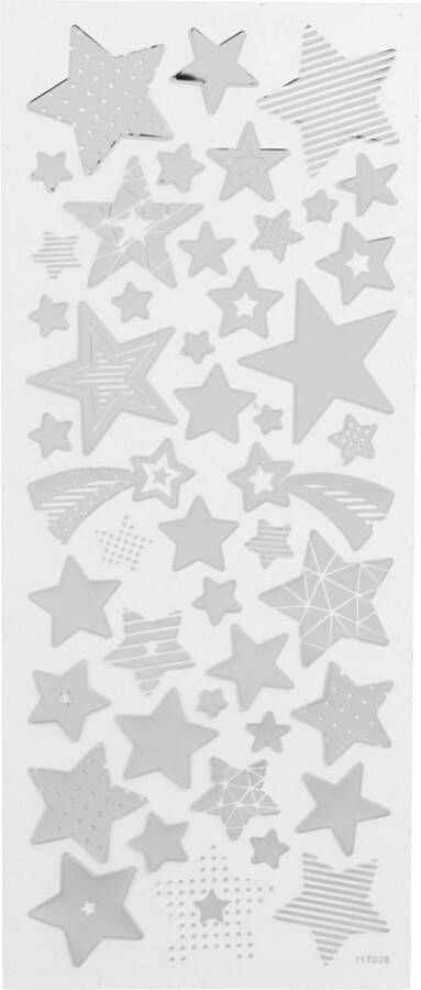 PacklinQ Stickers sterren 10x24 cm zilver 1 vel